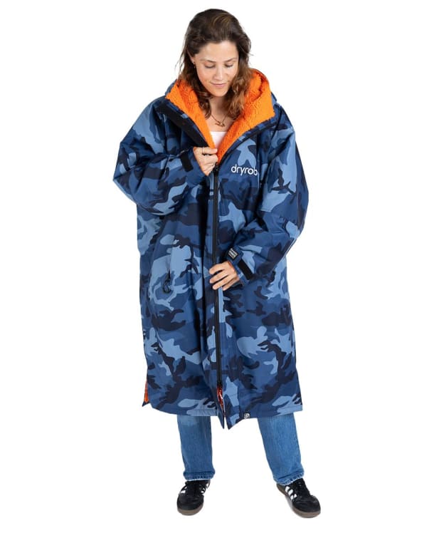 Dryrobe Advance Long Sleeve Changing Robe - Blue Camo / Orange