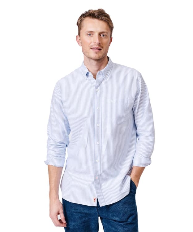 Men's Aubin Aldridge Oxford Button Down Stripe Shirt - Blue Stripe