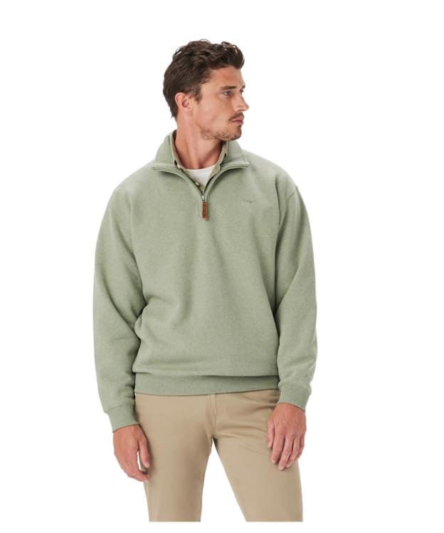 Men’s R.M. Williams Mulyungarie Quarter Zip Sweater - Green Marl
