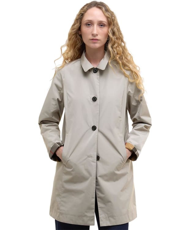 Women's Barbour Babbity Reversible Showerproof Jacket - Mist / Dress Tartan
