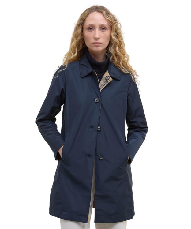 Women's Barbour Babbity Reversible Showerproof Jacket - Navy Dress Tartan