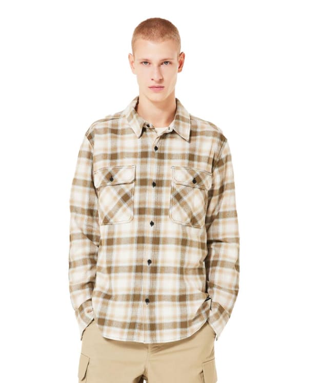 Men's Oakley 90s Plaid Long Sleeve Shirt - Mist / Pebble / Army Check