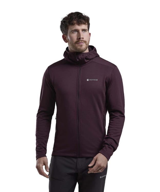 Men's Montane Protium Hooded Fleece Jacket - Dark Garnet