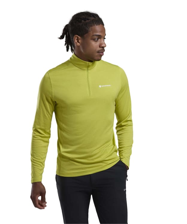 Men's Montane Dart Zip Neck Long Sleeve T-Shirt - Citrus Spring