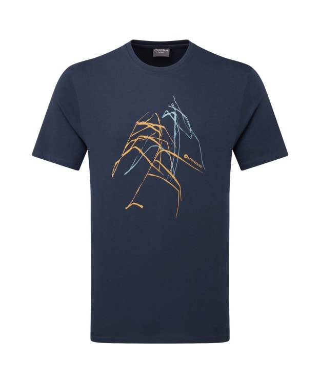 Men's Montane Abstract Mountain T-Shirt - Eclipse Blue