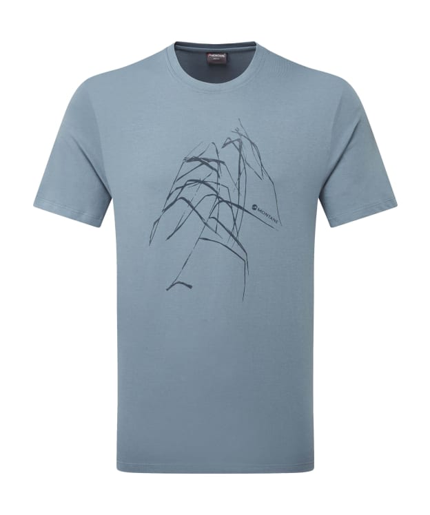 Men's Montane Abstract Mountain T-Shirt - Stone Blue
