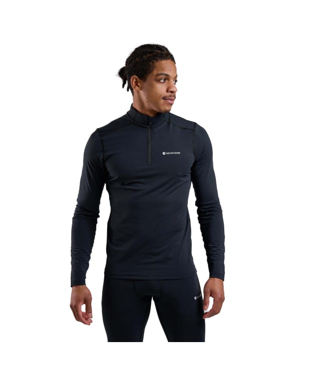 Men's Montane Dart XT Thermal Zip Neck Long Sleeved Baselayer Top - Black