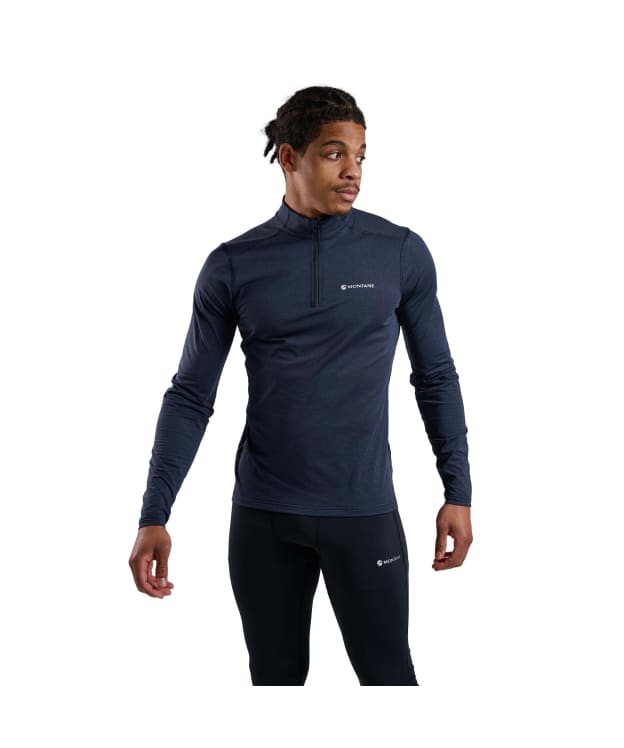 Men's Montane Dart XT Thermal Zip Neck Long Sleeved Baselayer Top - Eclipse Blue