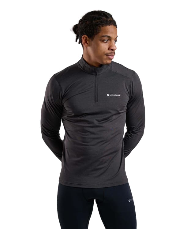 Men's Montane Dart XT Thermal Zip Neck Long Sleeved Baselayer Top - Midnight Grey