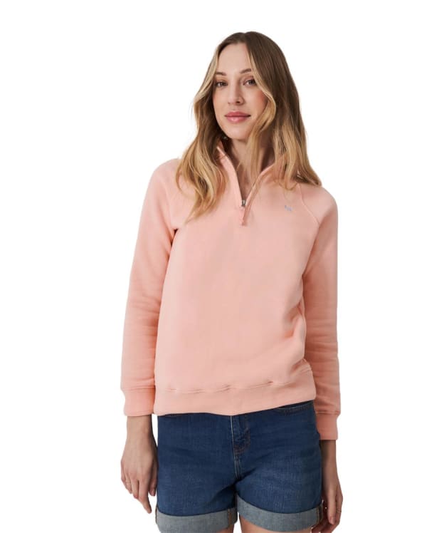 Women's Crew Clothing Half Zip Sweater - Peach / Pink