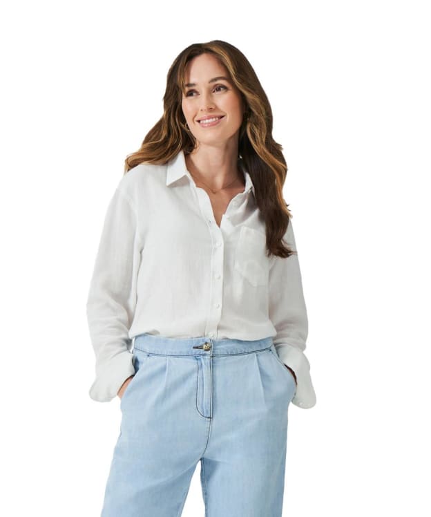 Women's Crew Clothing Linen Shirt - White