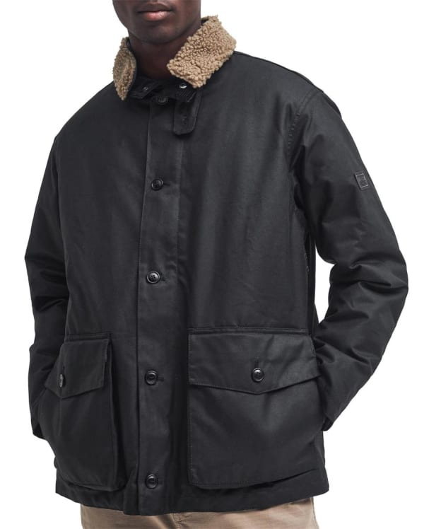 Men's Barbour International Winkirk Waxed Jacket - Black