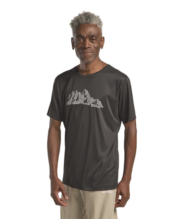 Men's Jack Wolfskin Peak Graphic Short Sleeve T-Shirt - Phantom