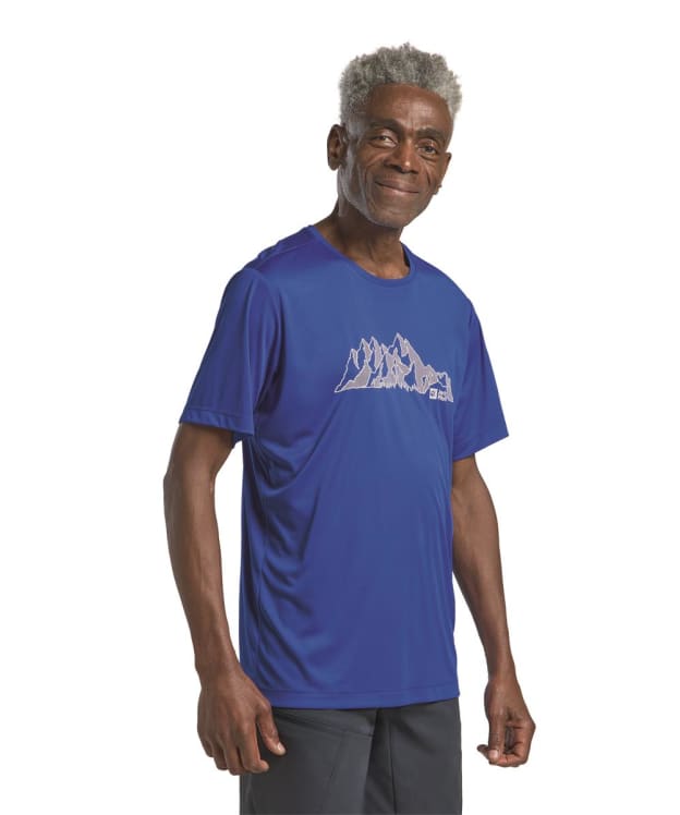 Men's Jack Wolfskin Peak Graphic Short Sleeve T-Shirt - Vibrant Blue