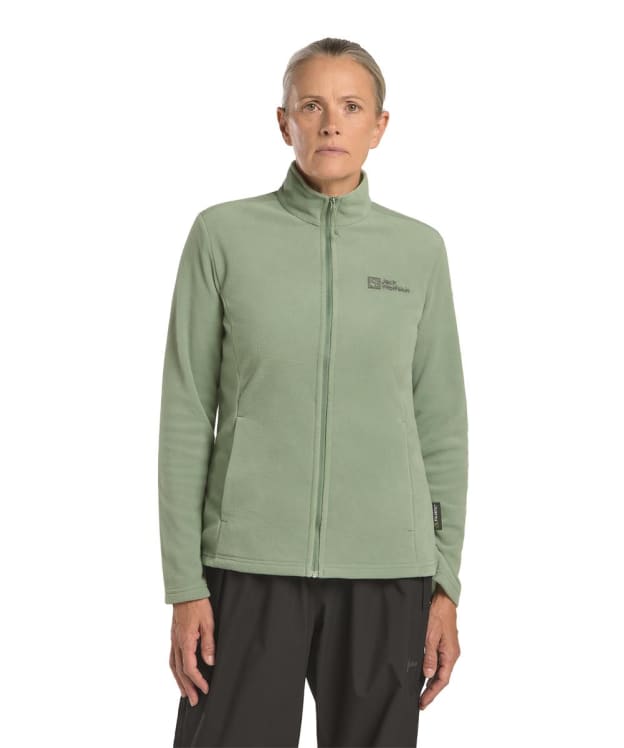 Women's Jack Wolfskin Taunus Full Zip Fleece Jacket - Eucalyptus