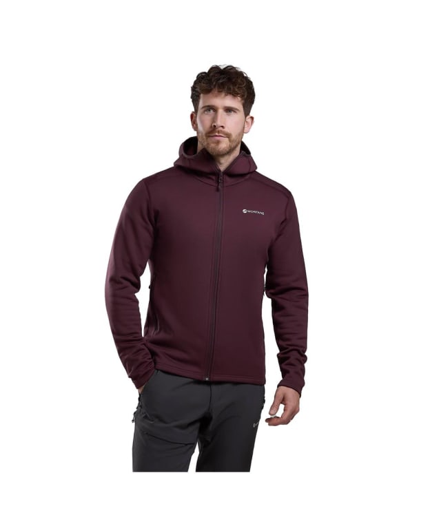 Men's Montane Fury Hooded Fleece Jacket - Dark Garnet
