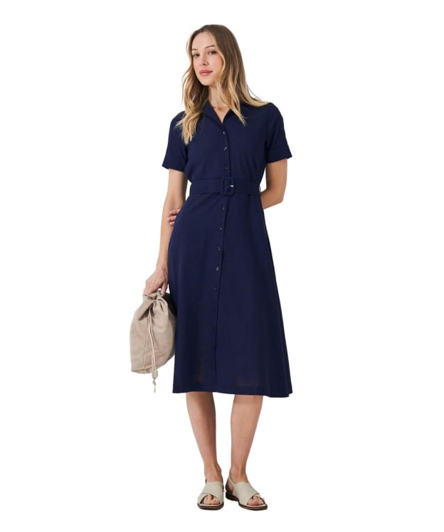 Women's Crew Clothing Belted Linen Shirt Dress - Navy