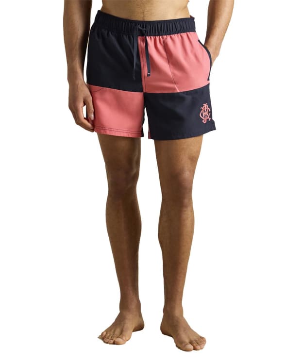 Men's Joules Harlequin Rugby Swim Shorts - Red / Navy