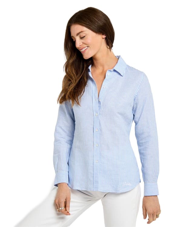 Women's Dubarry Butterfly Long Sleeve Linen Cotton Shirt - Blue