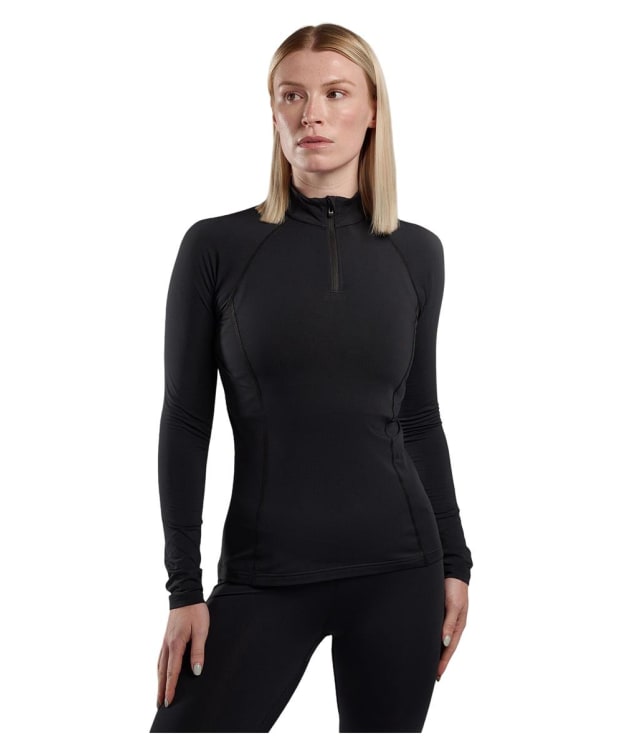 Women's Montane Dart XT Thermal Zip Neck T-Shirt - Black