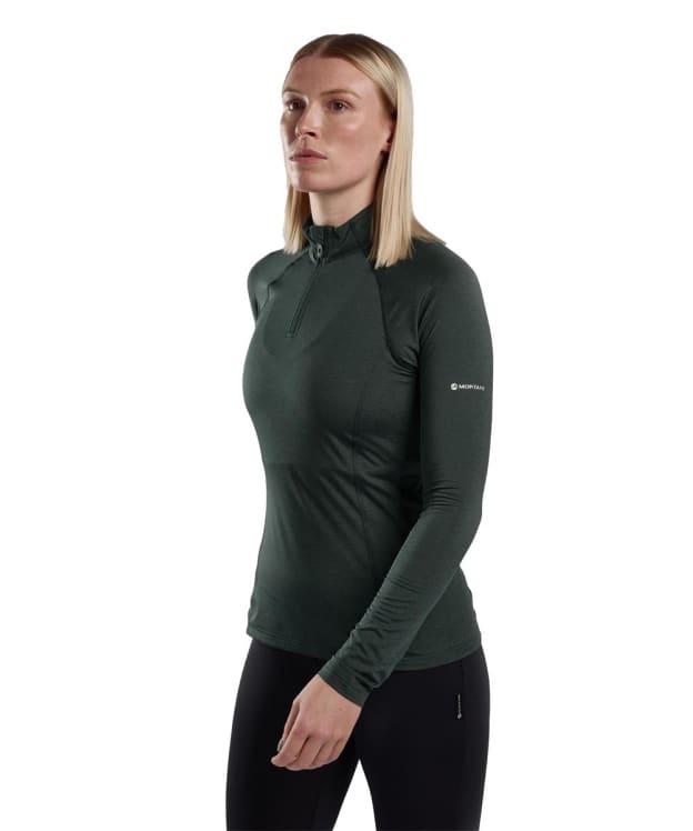 Women's Montane Dart XT Thermal Zip Neck T-Shirt - Deep Forest
