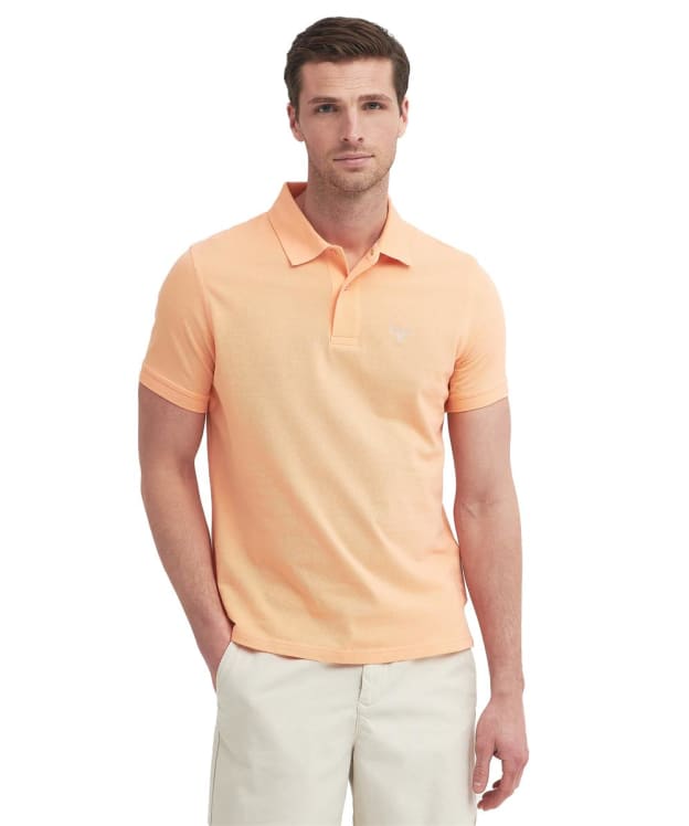 Men's Barbour Lightweight Short Sleeve Sports Cotton Polo Shirt - Coral Sands