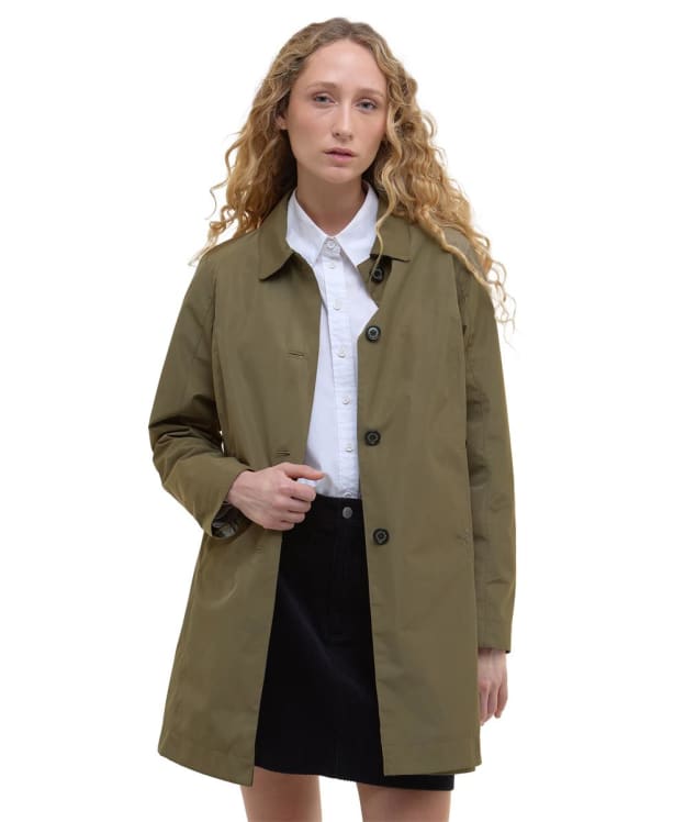 Women's Barbour Babbity Reversible Showerproof Jacket - Dusky Green / Ancient Tartan