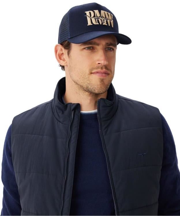Men's R.M. Williams Steers Head Trucker Cap - Navy
