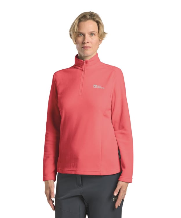 Women's Jack Wolfskin Taunus Half Zip Fleece Jumper - Sunset Coral