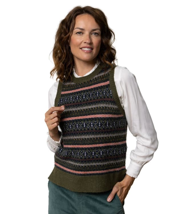 Women's Lily & Me Fairisle Jazz Knitted Tank Top - Olive