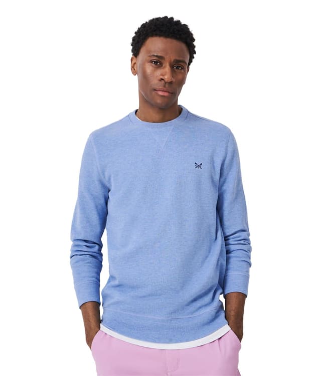 Men's Crew Clothing French Rib Crew Neck Sweater - Dusk Blue Marl