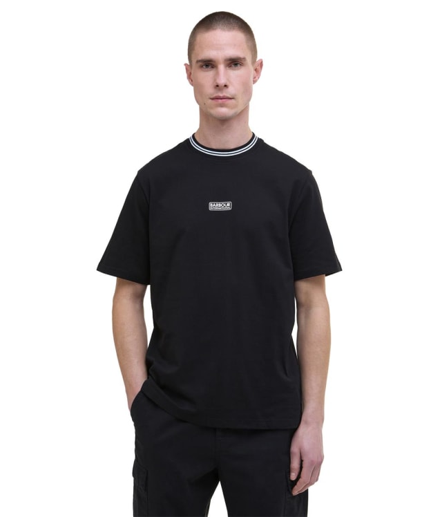 Men's Barbour International Central Logo Tipped T-Shirt - Black