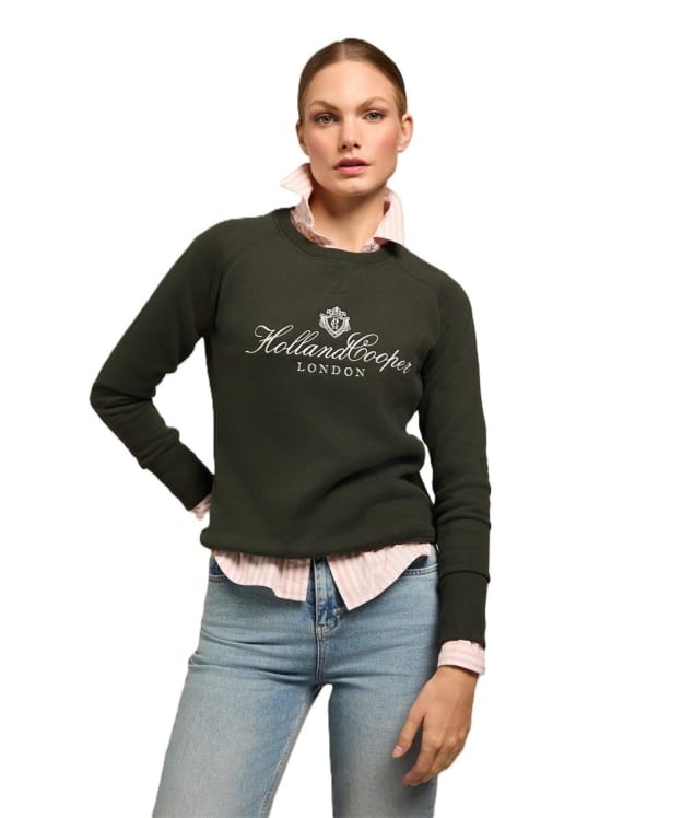 Women's Holland Cooper Script Crew Sweat - Racing Green