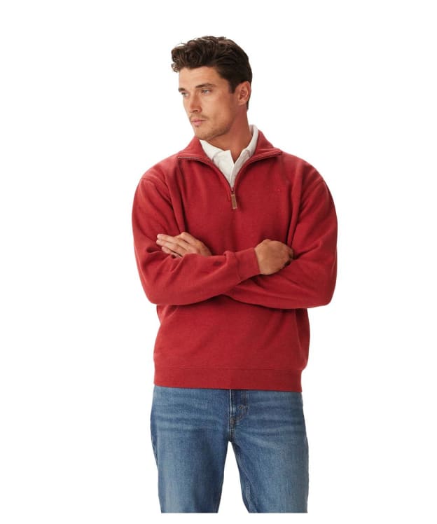 Men’s R.M. Williams Mulyungarie Quarter Zip Sweater - Red Marl