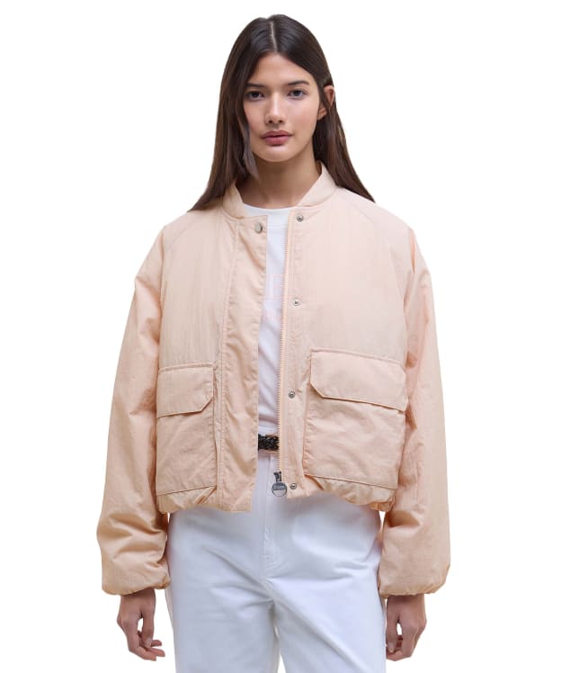 Women's Barbour International Costello Bomber Casual Jacket - Light Peach