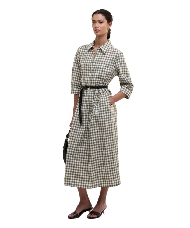 Women's Barbour Adele Midi Dress - Dusky Green Check
