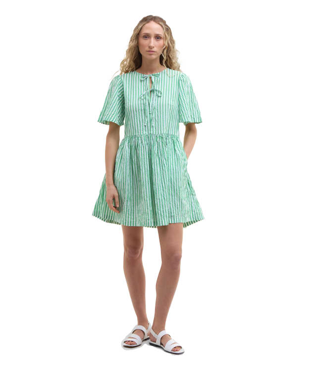 Women's Barbour Daison Mini Dress - Kelly Green Stripe