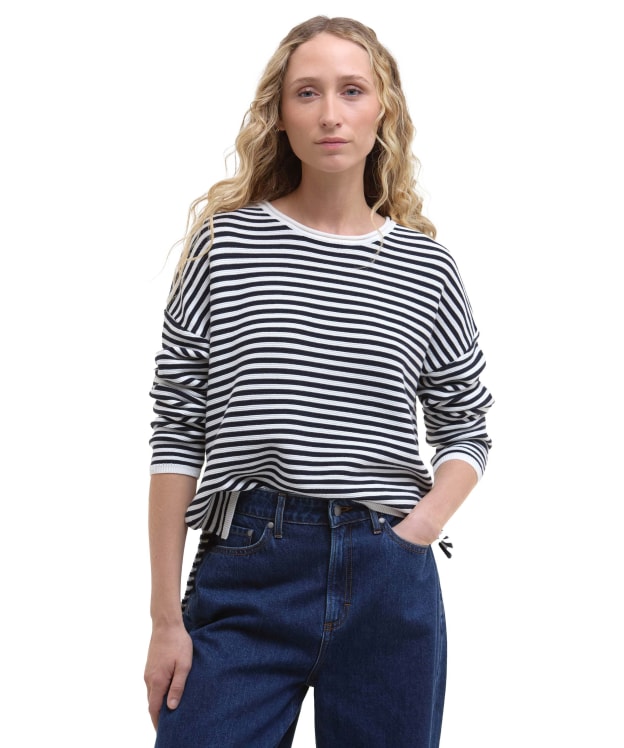 Women's Barbour Marine Stripe Knitted Jumper - Navy Stripe