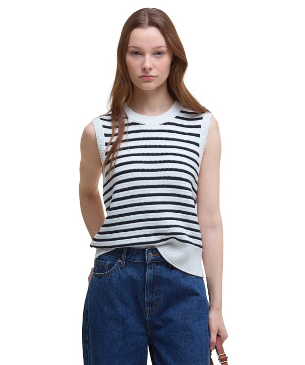 Women's Barbour Emberly Sleeveless Knitted Tank - Cloud / Navy