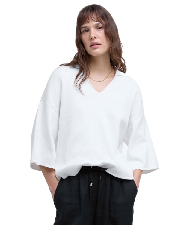 Women's Barbour International Natalia Knitted T-Shirt - Cloud