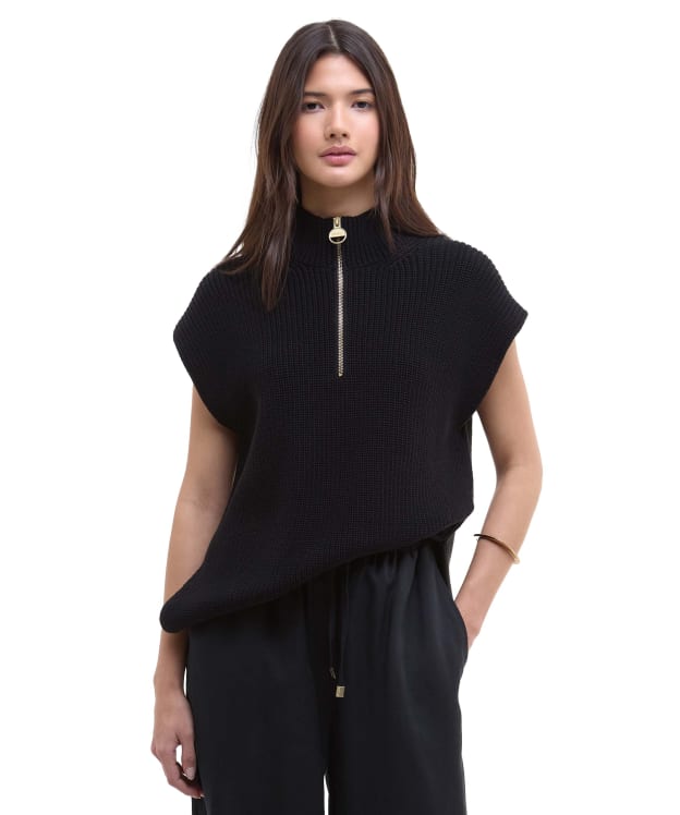 Women's Barbour International Clara Sleeveless Knitted Jumper - Black