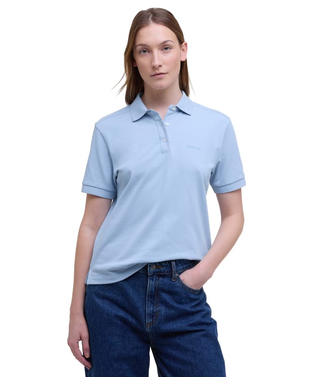 Women's Barbour Bowford Polo Top - Breeze Blue