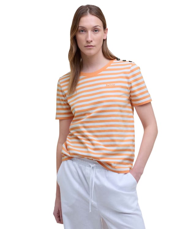 Women's Barbour Ferryside Top - Papaya / Cloud