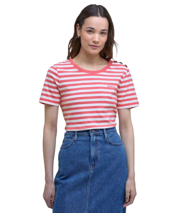 Women's Barbour Ferryside Top - Pink Punch / White