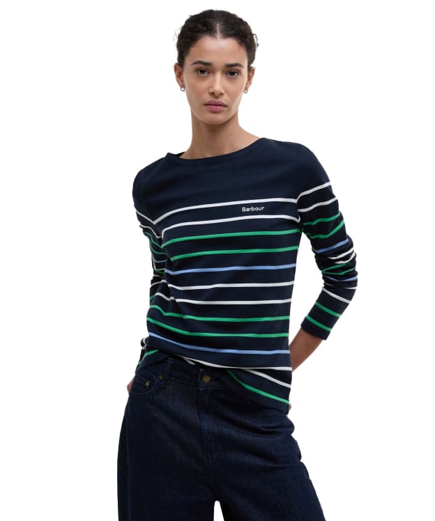Women's Barbour Hawkins Top - Navy Stripe 2