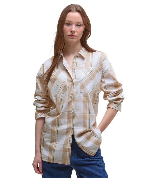 Women's Barbour Nicola Check Shirt - Light Sand Check