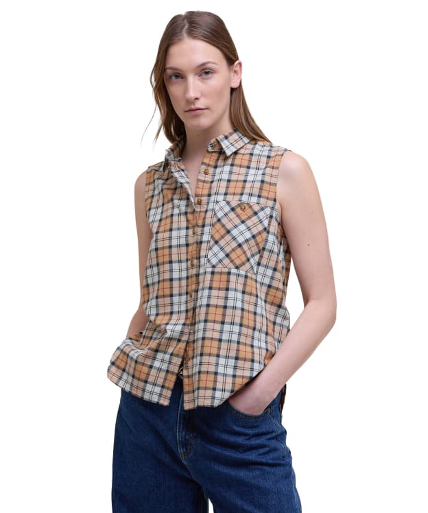 Women's Barbour Bredon Sleeveless Shirt - Hessian Tartan
