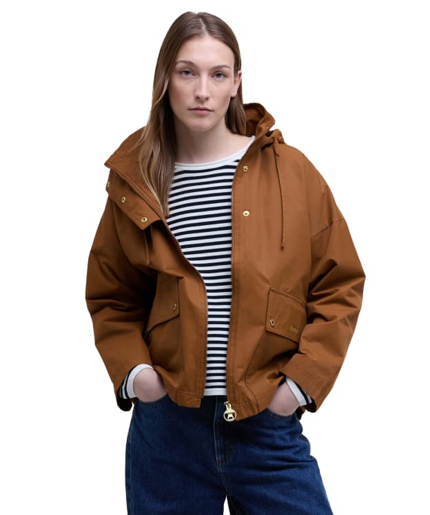 Women's Barbour Cecile Showerproof Jacket - Rust Brown