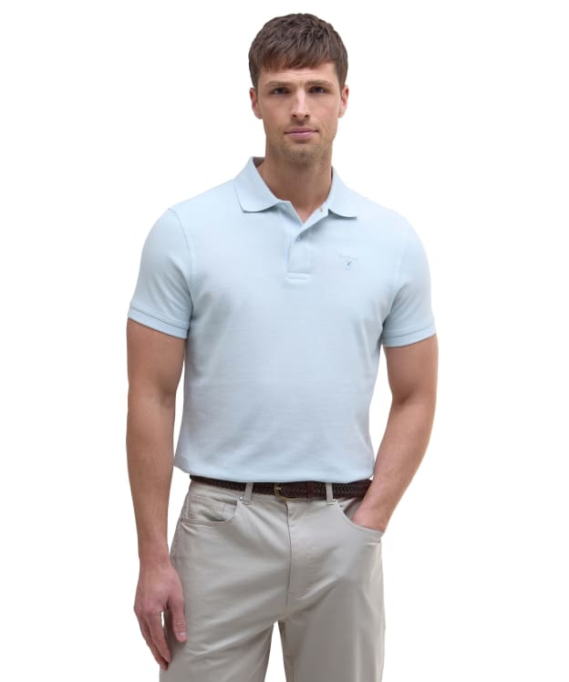 Men's Barbour Sports Polo 215G - Bleached Blue