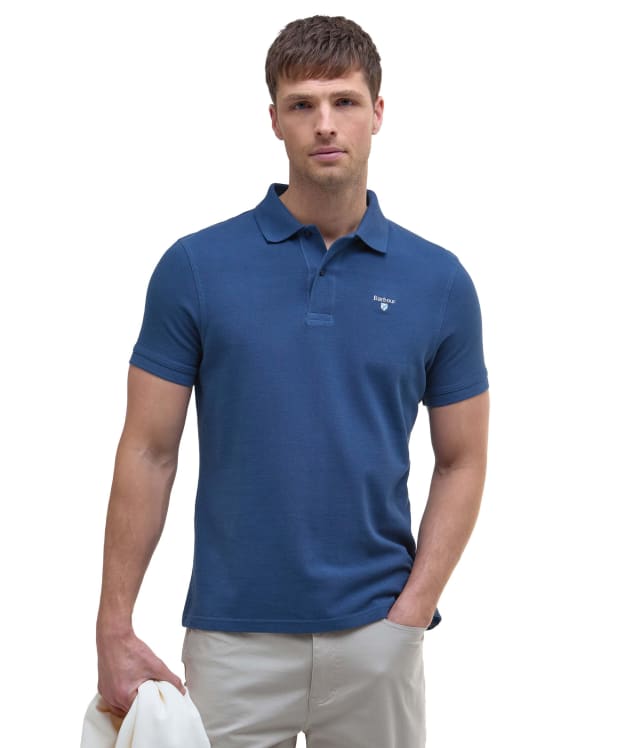 Men's Barbour Sports Polo 215G - Dark Denim